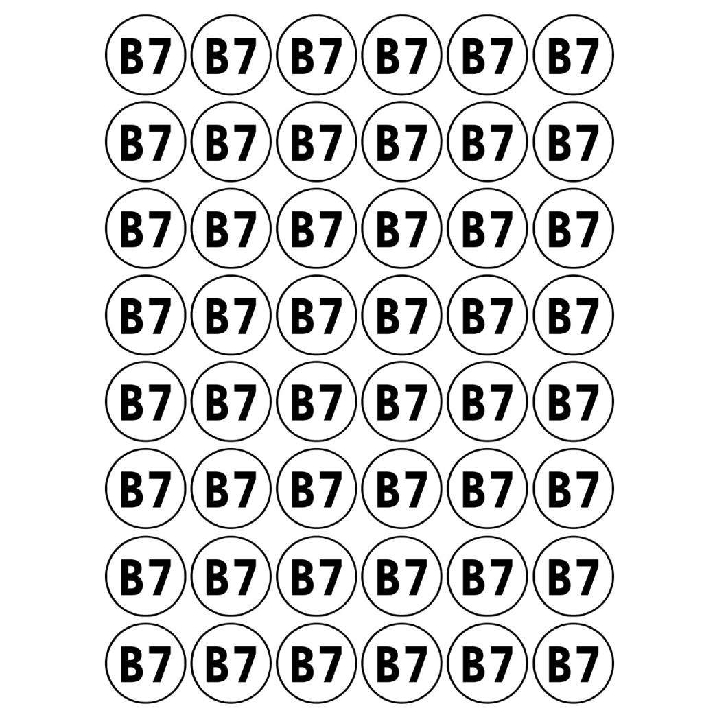 Série B7 - 48 stickers de 2.8cm - Sticker/autocollant