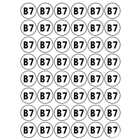 Série B7 - 48 stickers de 2.8cm - Sticker/autocollant