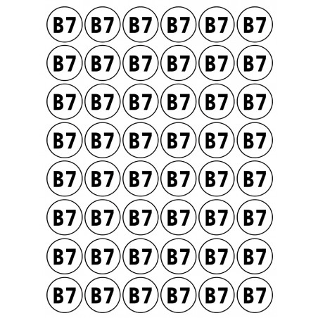 Série B7 - 48 stickers de 2.8cm - Sticker/autocollant