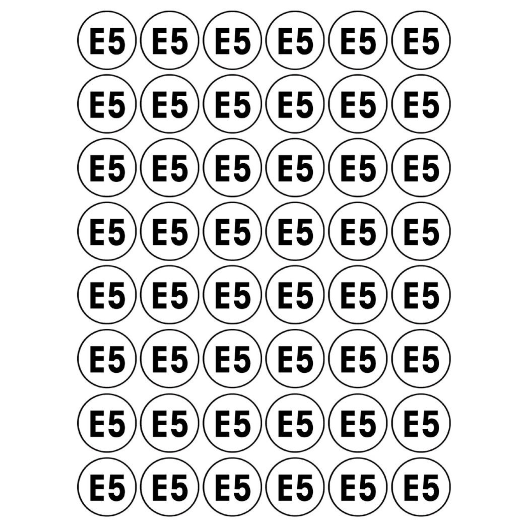 Série E5 - 48 stickers de 2.8cm - Sticker/autocollant