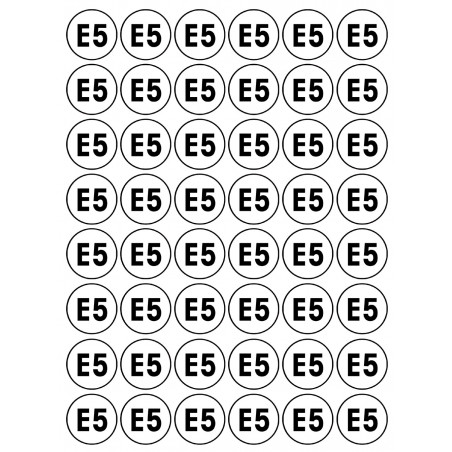 Série E5 - 48 stickers de 2.8cm - Sticker/autocollant