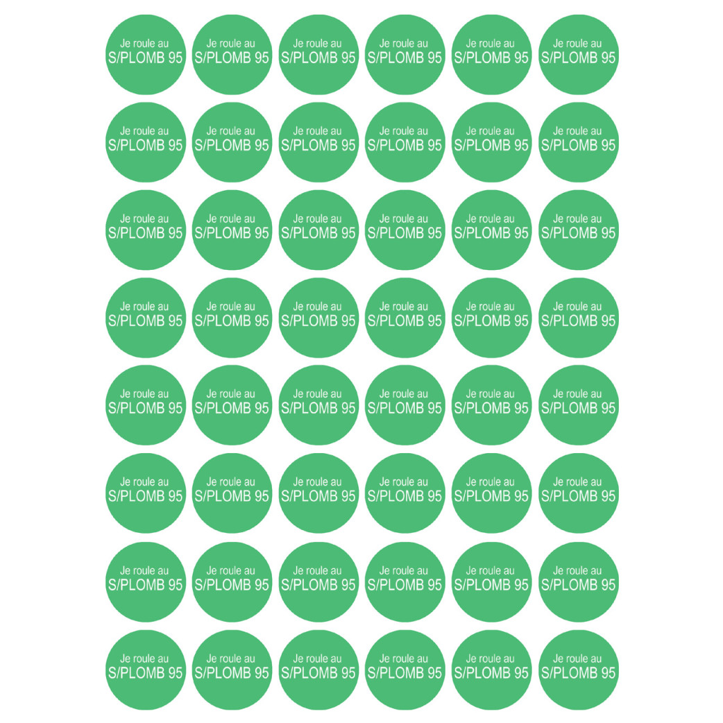Série PRO SANS PLOMB 95 - 48 stickers de 2.8cm - Sticker/autocollant