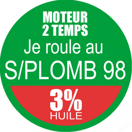 SANS PLOMB 98 - mélange 3 de 10cm - Sticker/autocollant