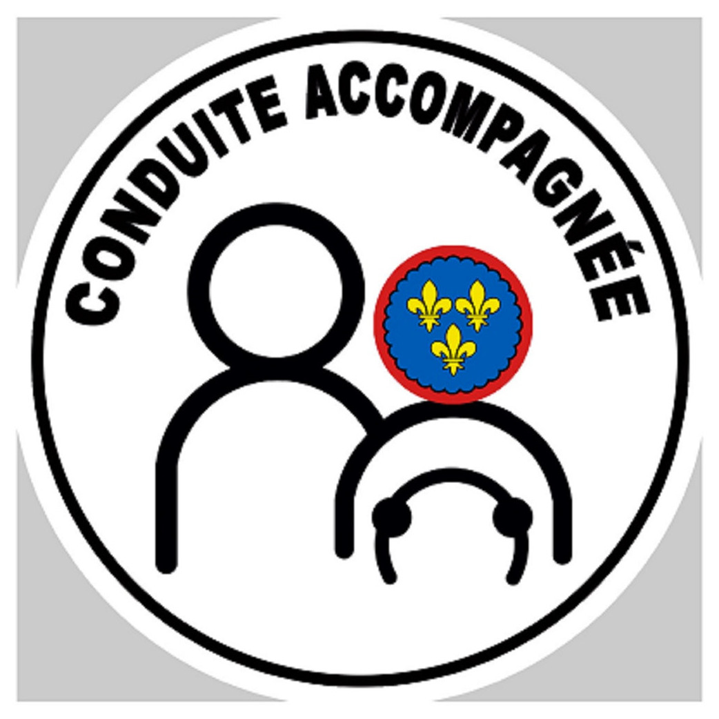 Conduite accompagnée du Berry - 15x15cm - Sticker/autocollant