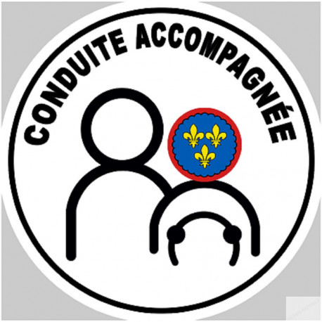 Conduite accompagnée du Berry - 15x15cm - Sticker/autocollant