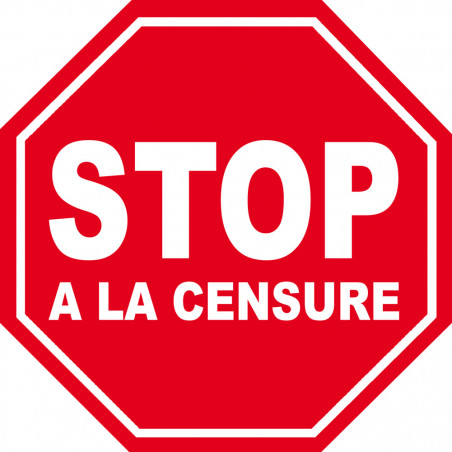 censure STOP - 5x5cm - Sticker/autocollant