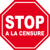 censure STOP - 5x5cm - Sticker/autocollant