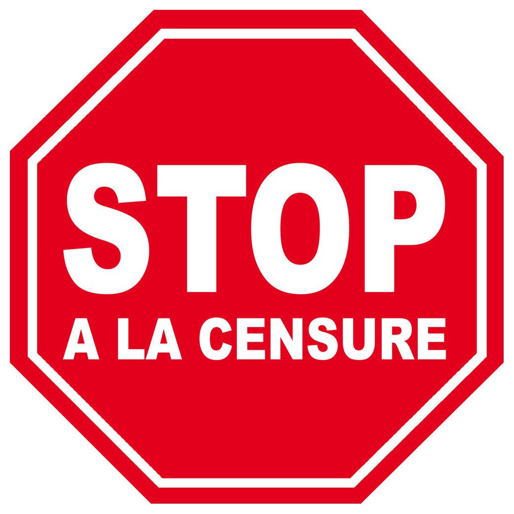 censure STOP - 15x15cm - Sticker/autocollant