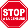 censure STOP - 15x15cm - Sticker/autocollant
