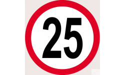 Disque de vitesse 25km/h rouge (15cm) - Sticker/autocollant