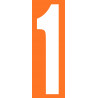 numéro orange 1 - 30x10cm - Sticker/autocollant