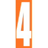 numéro orange 4 - 30x10cm - Sticker/autocollant