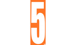 grand numéro orange 5 - 30x10cm - Sticker/autocollant