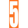 numéro orange 5 - 30x10cm - Sticker/autocollant