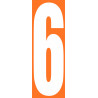 numéro orange 6 - 30x10cm - Sticker/autocollant
