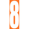 numéro orange 8 - 30x10cm - Sticker/autocollant