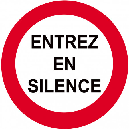 entrez en silence - 20cm - Sticker/autocollant