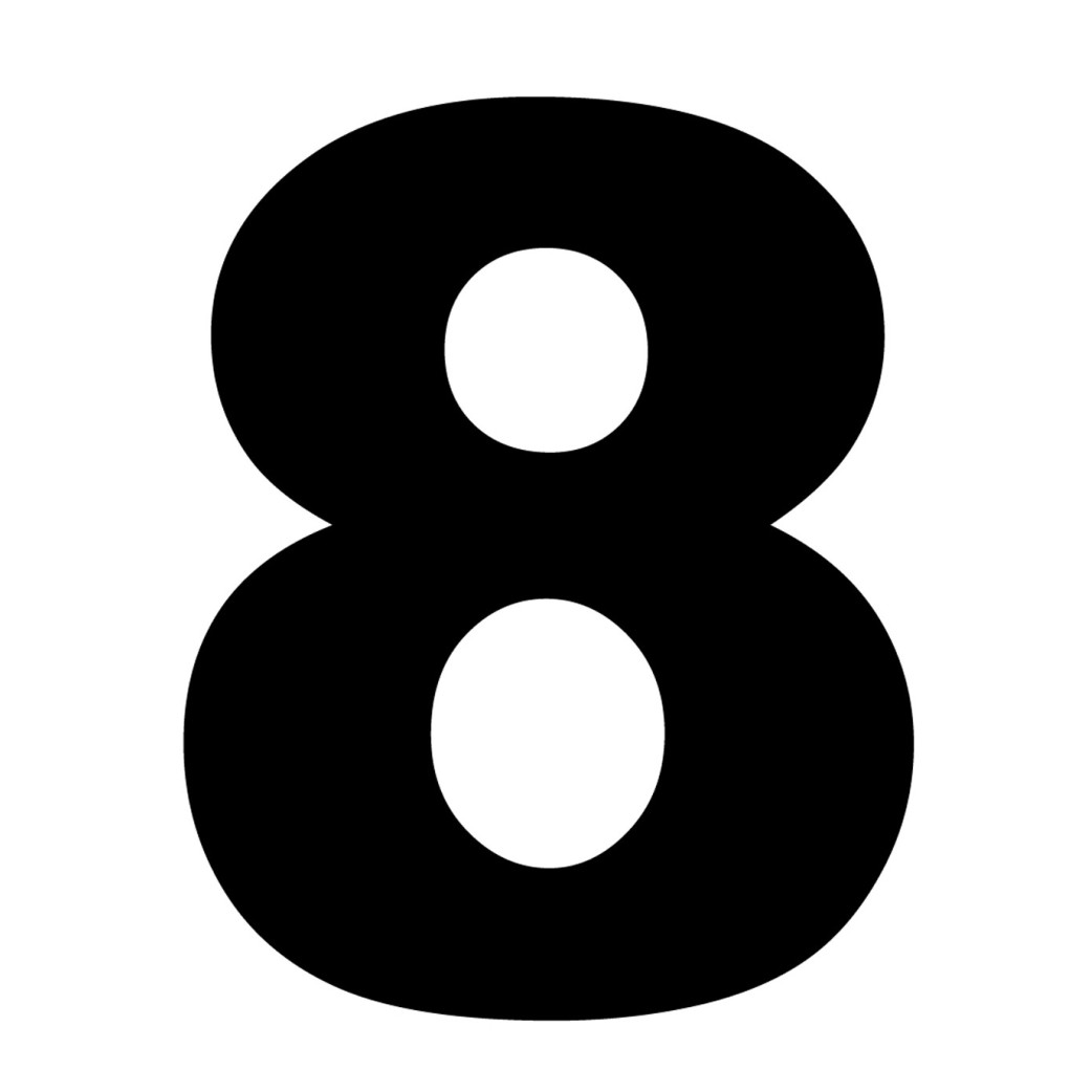 numérotation 8 - 10x7.2cm - Sticker/autocollant