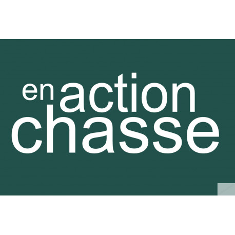 en action de chasse vert - 10x6.5cm - Sticker/autocollant