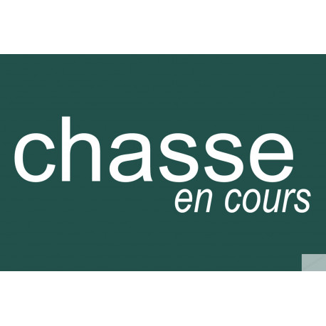 chasse en cours vert - 10x6.5cm - Sticker/autocollant