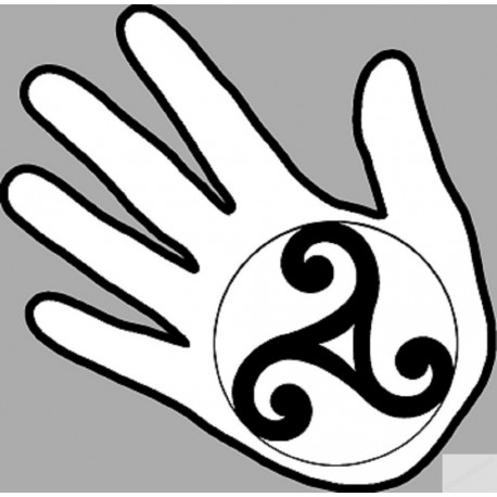 main triskel noir fond blanc - 15x15cm - Sticker/autocollant