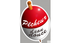 bouchon pêcheur d'eau douce - 20x14cm - Sticker/autocollant