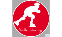 rollerblading rouge - 5cm - Sticker/autocollant