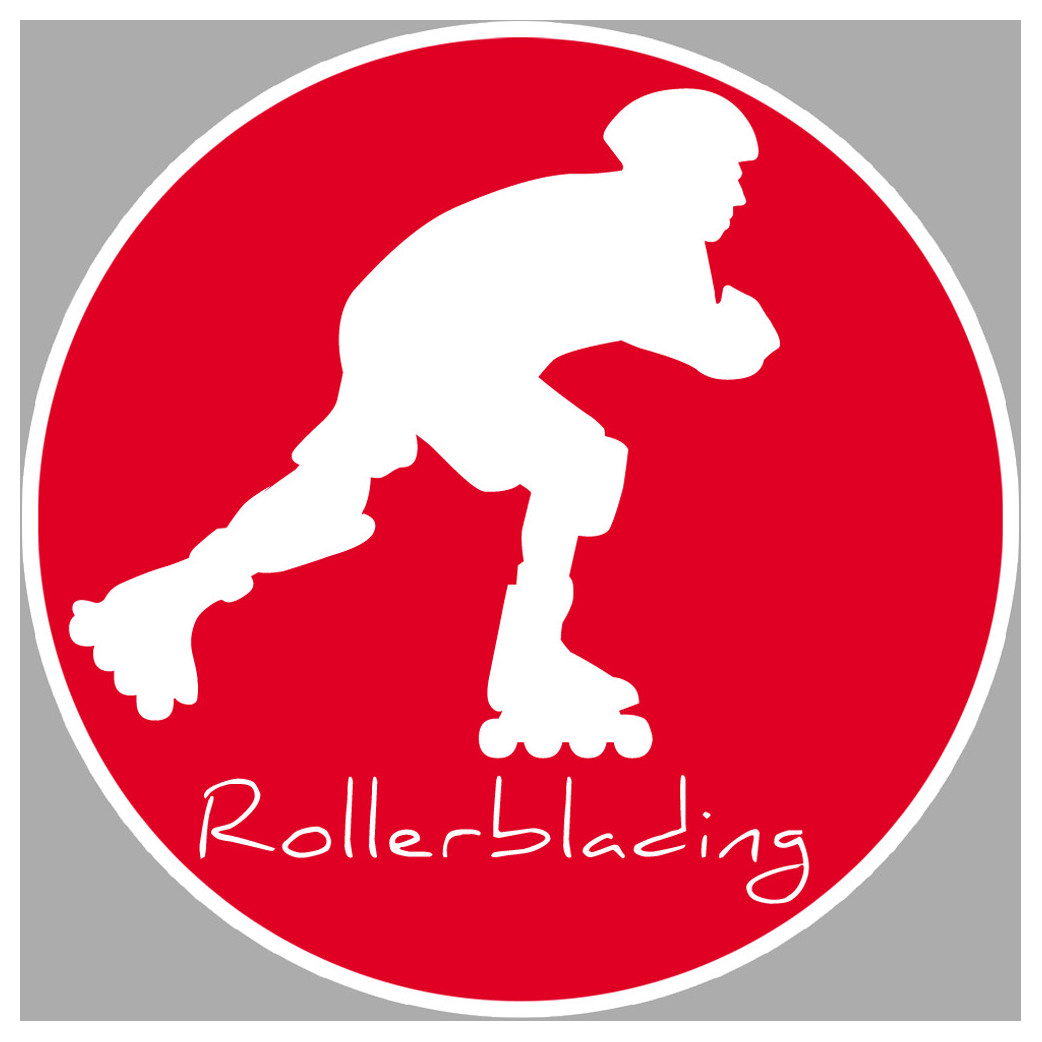rollerblading rouge - 15cm - Sticker/autocollant