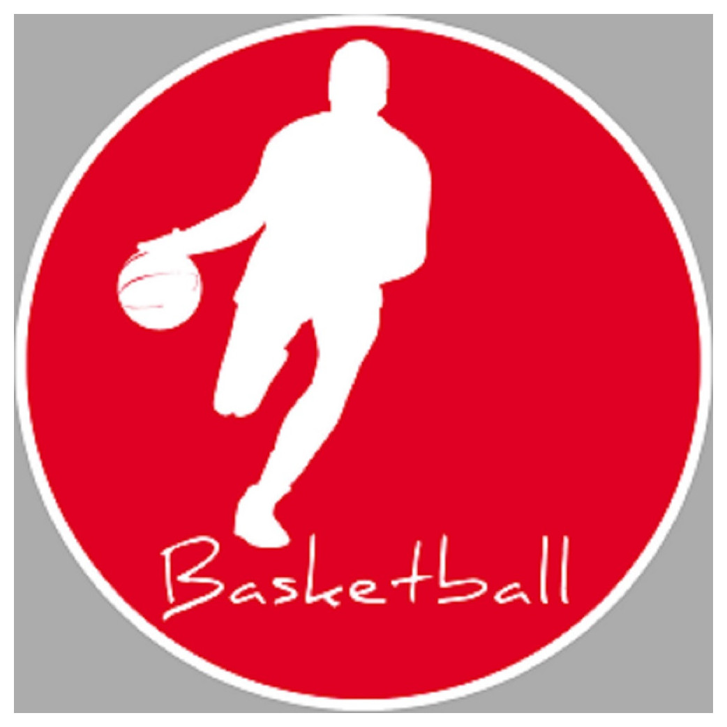 Basket-ball silhouette - 5cm - Sticker/autocollant