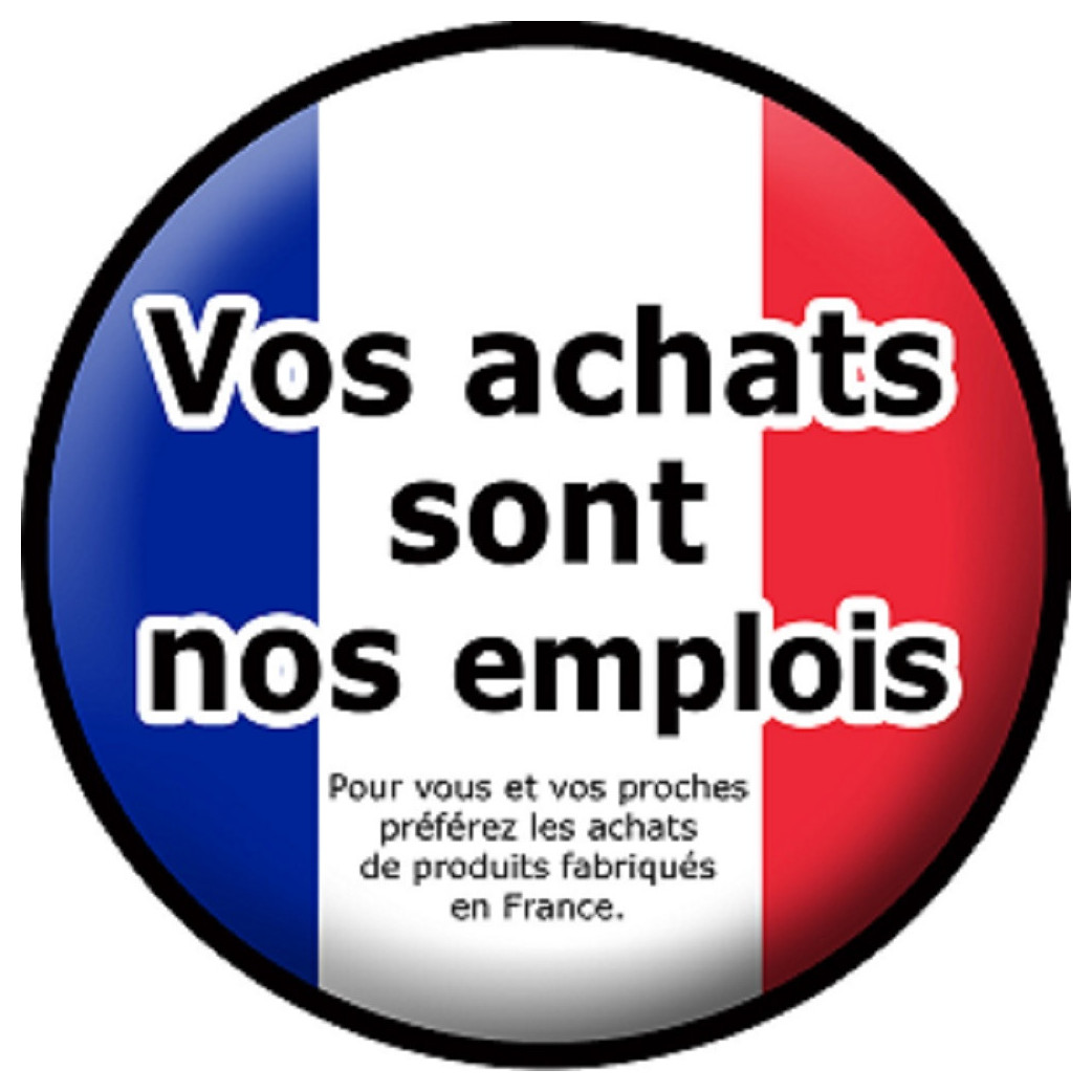 vos achats sont nos emplois "fabrication Française" - 20cm - Sticker/autocollant