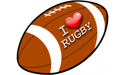 I love rugby - 5x4cm - Sticker/autocollant