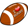 I love rugby - 5x4cm - Sticker/autocollant