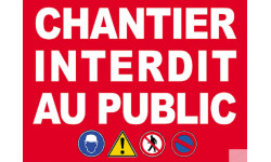 Chantier interdit au public - 13.8x10cm - Sticker/autocollant