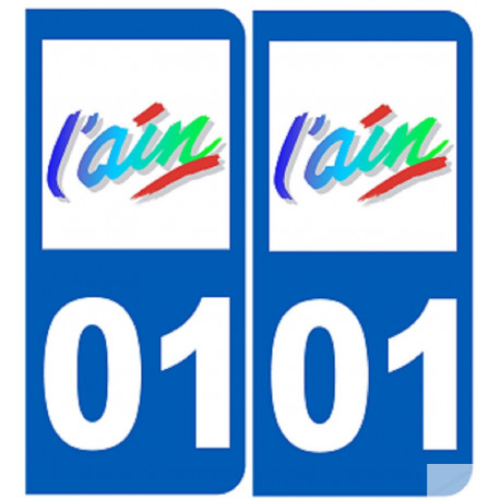 numéro immatriculation 01 (l'Ain) - Sticker/autocollant