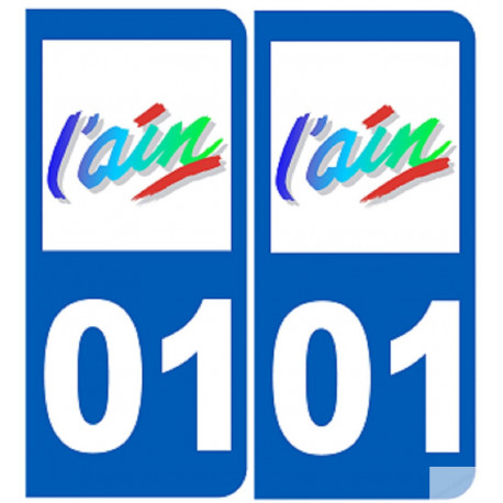 numéro immatriculation 01 (l'Ain) - Sticker/autocollant numéro immatriculation 01 (l'Ain) - Sticker/autocollant