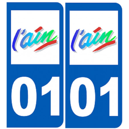 numéro immatriculation 01 (l'Ain) - Sticker/autocollant