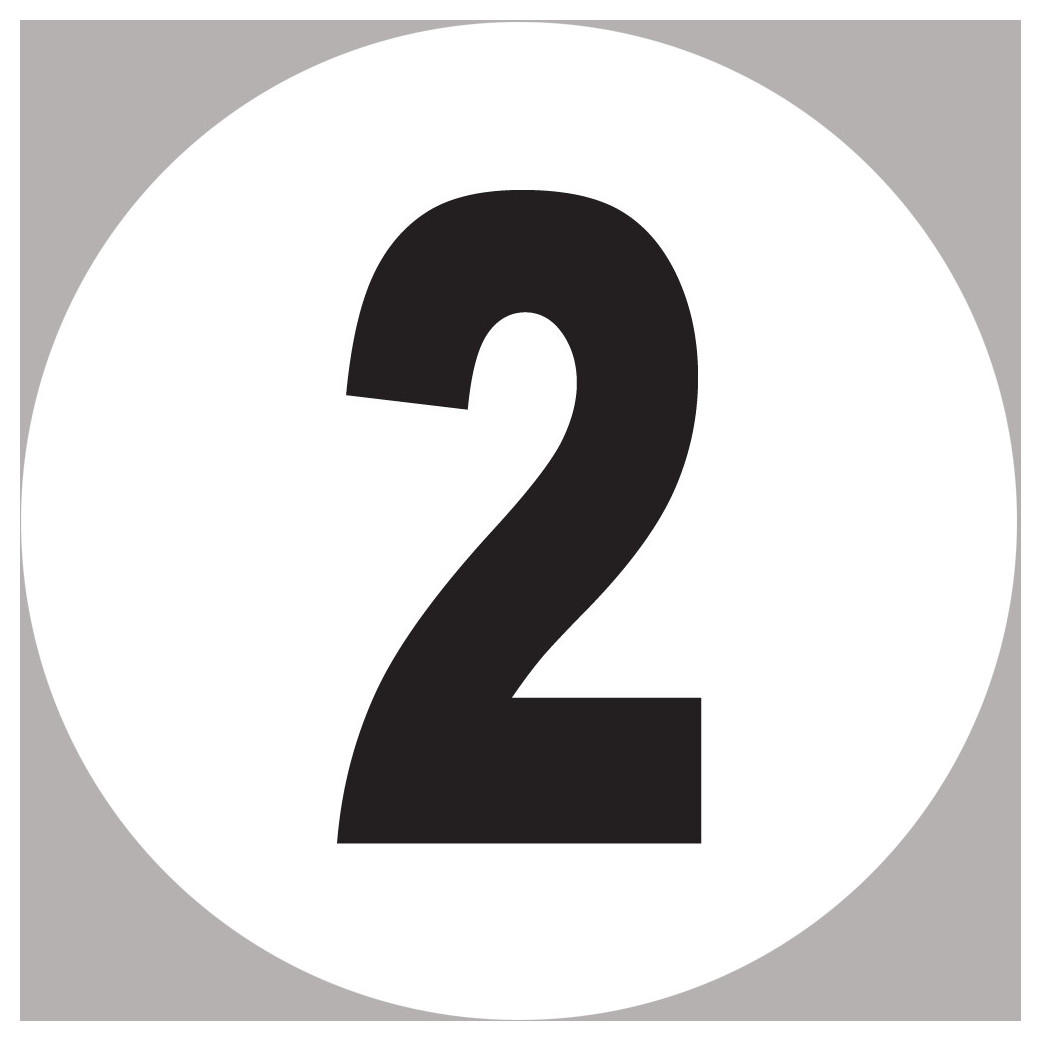 numéro 2 - 20x20cm - Sticker/autocollant