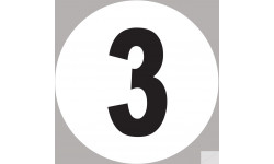 numéro 3 - 5x5cm - Sticker/autocollant
