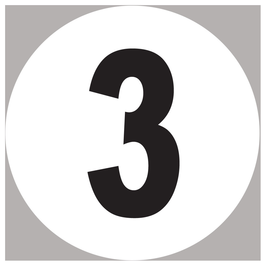 numéro 3 - 15x15cm - Sticker/autocollant