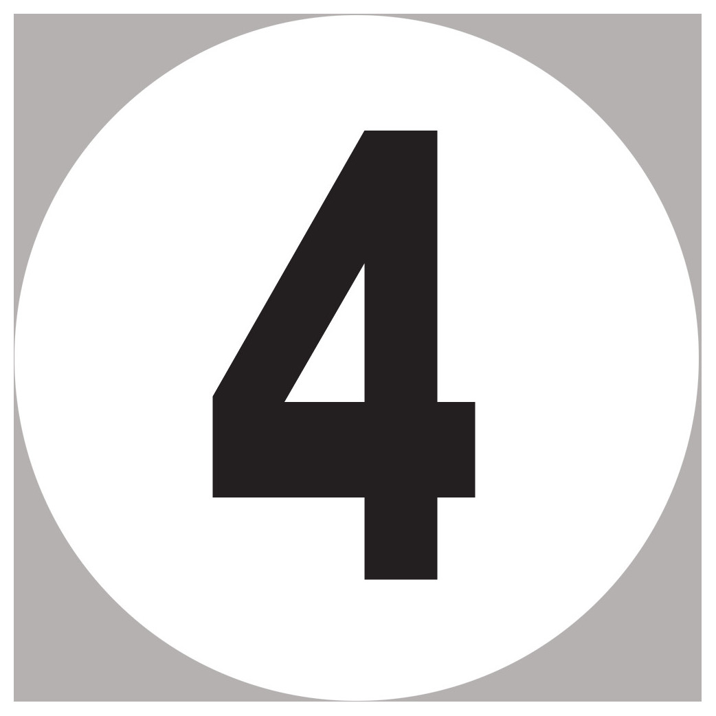 numéro 4 - 5x5cm - Sticker/autocollant