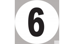numéro 6 - 5x5cm - Sticker/autocollant