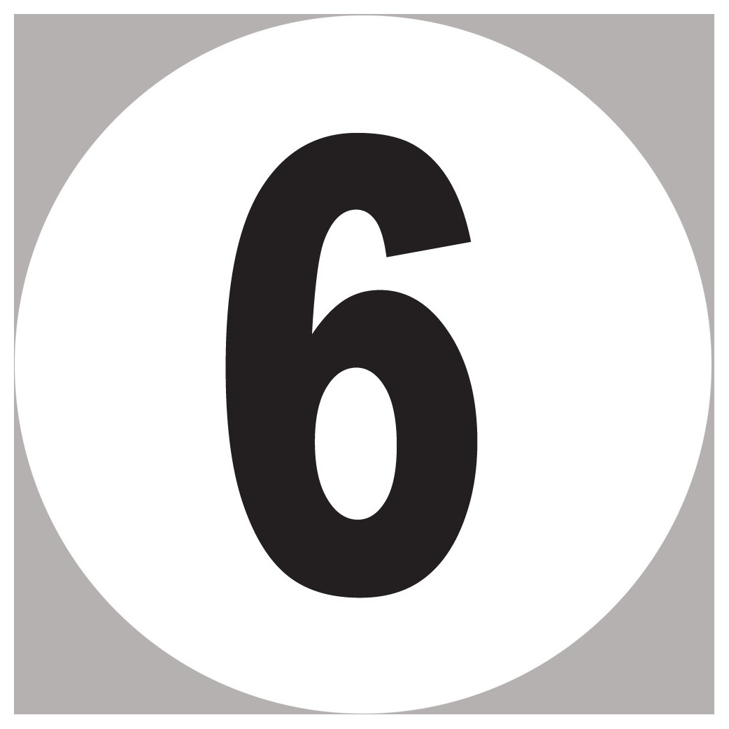 numéro 6 - 10x10cm - Sticker/autocollant