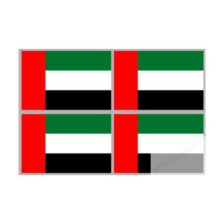 Stickers / autocollants drapeau Émirats arabes unis 2 Stickers / autocollants drapeau Émirats arabes unis 2