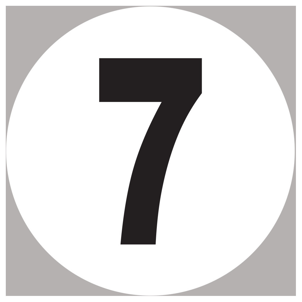 numéro 7 - 15x15cm - Sticker/autocollant