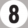 numéro 8 - 10x10cm - Sticker/autocollant