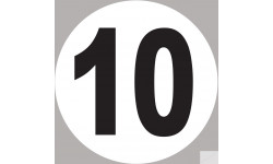numéro 10 - 5x5cm - Sticker/autocollant