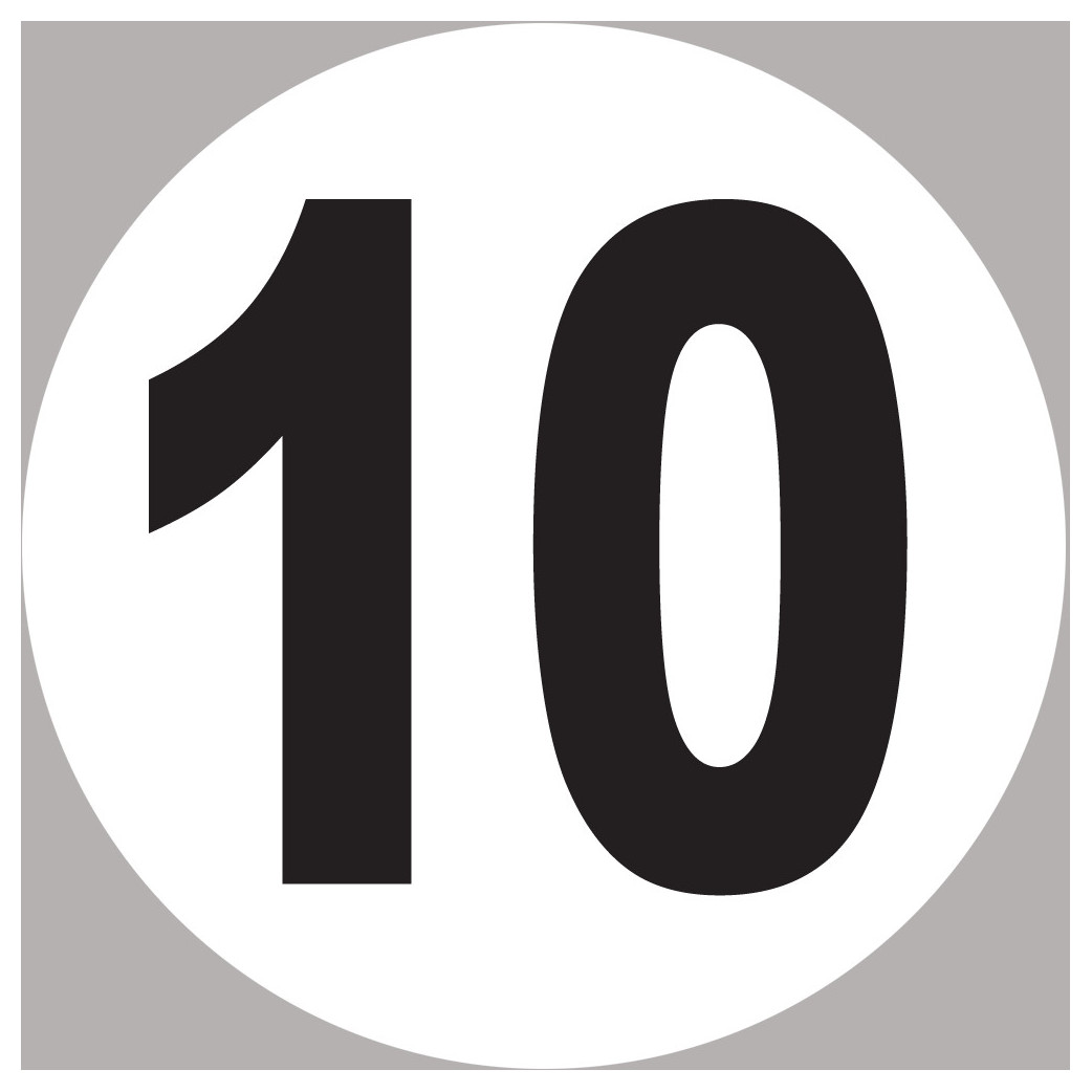 numéro 10 - 20x20cm - Sticker/autocollant