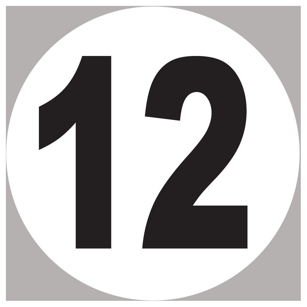 numéro 12 - 10x10cm - Sticker/autocollant