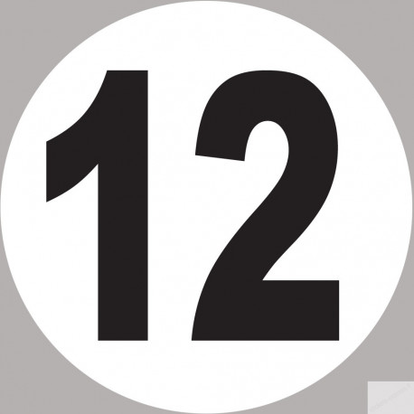 numéro 12 - 10x10cm - Sticker/autocollant