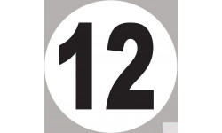 numéro 12 - 15x15cm - Sticker/autocollant